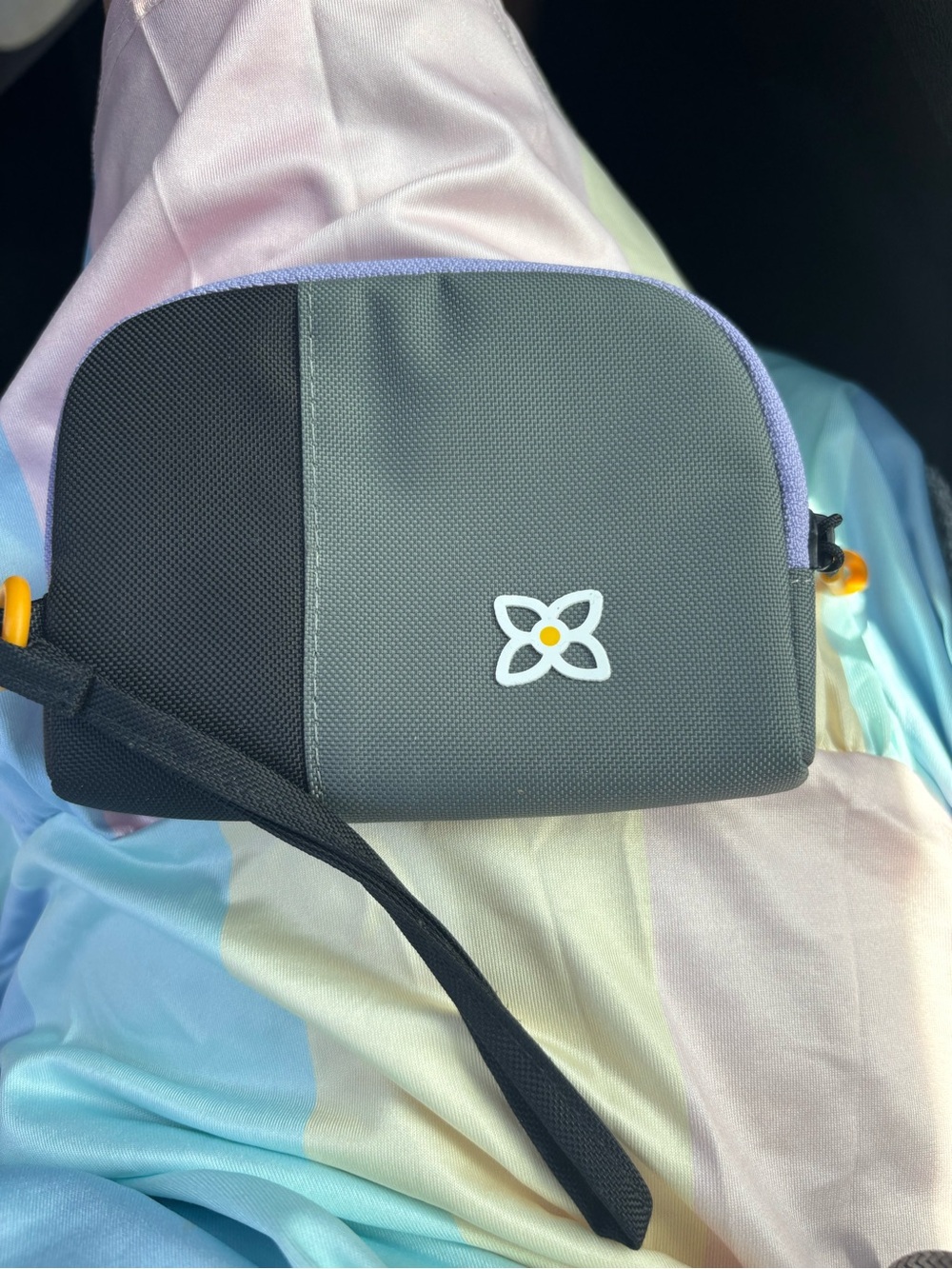 Gray Bag with Purple Trim